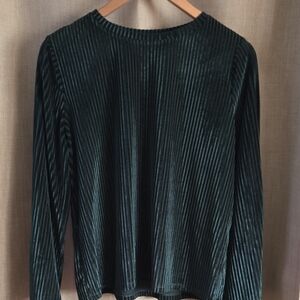 Dantelle Dark Green Velvet Long Sleeve Top